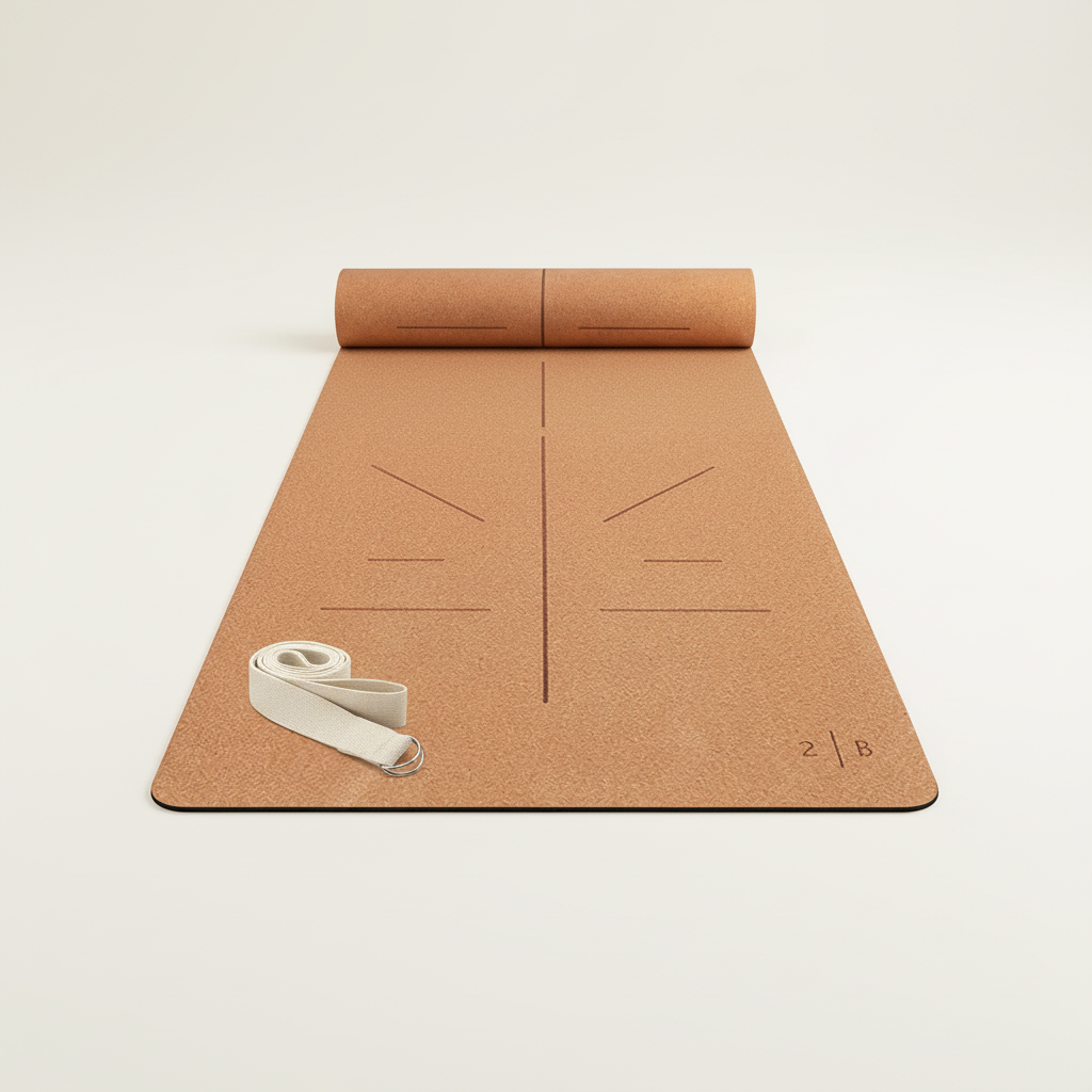 Natural Cork Pilates Mat - Clean Product Shot