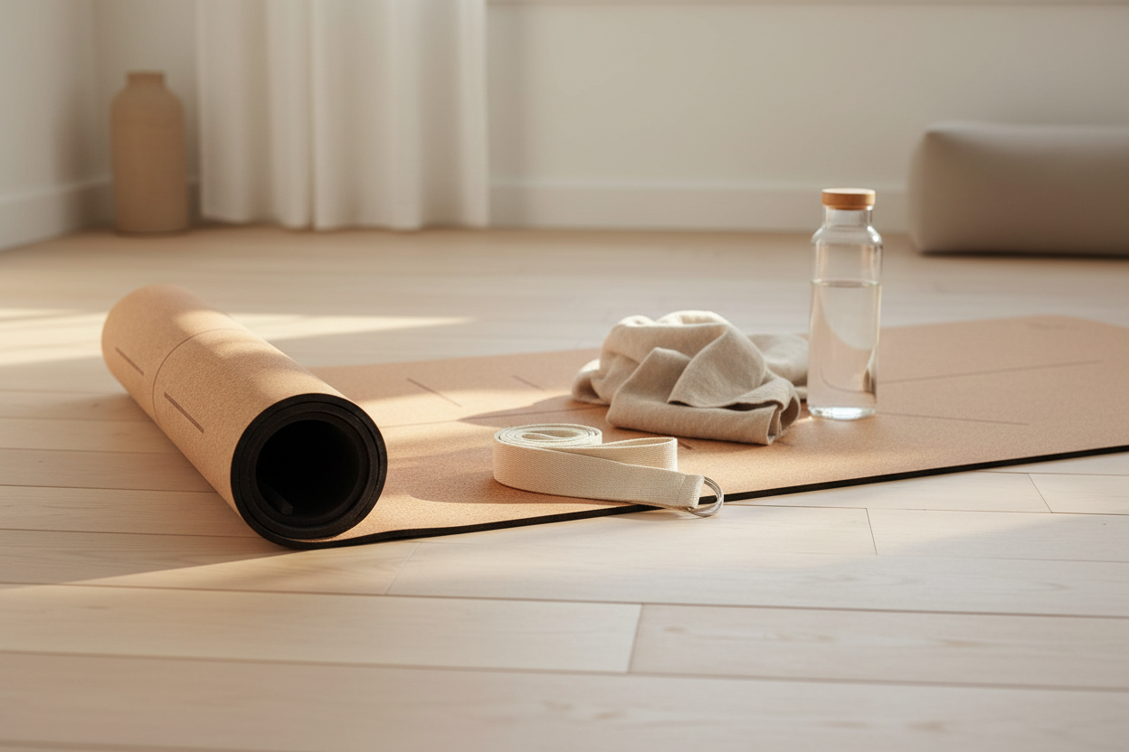 Natural Cork Pilates Mat - Lifestyle