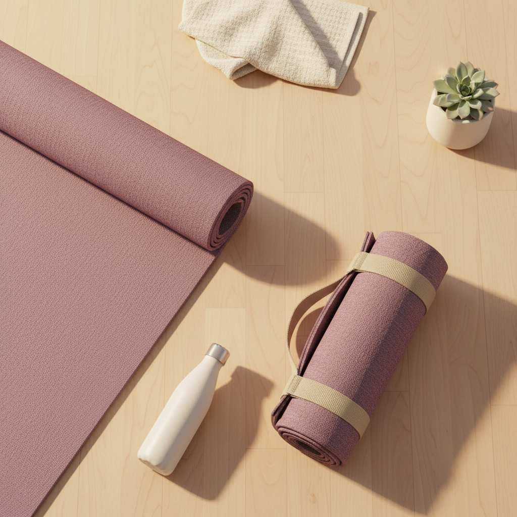 Pilates Mat with Straps - Pinterest Flat Lay
