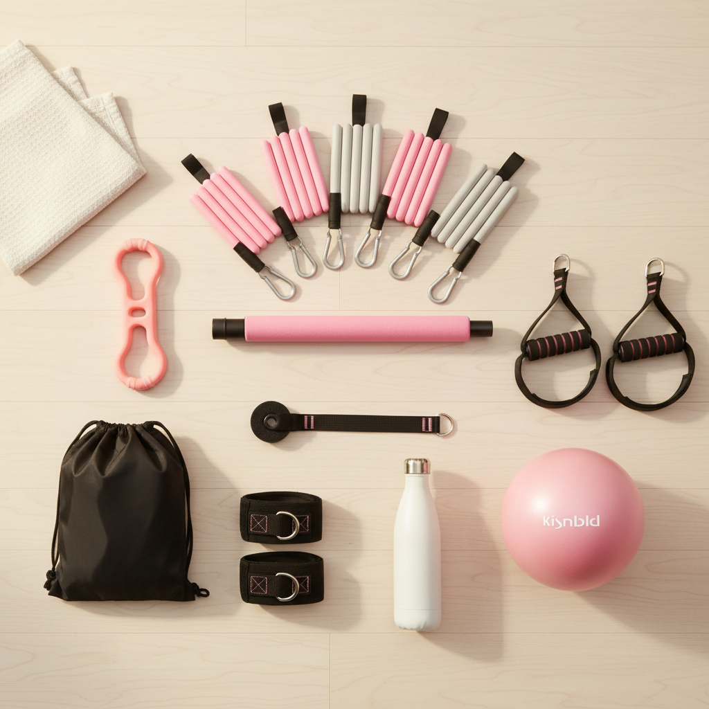 Pink Pilates Bar Kit - Pinterest Flat Lay