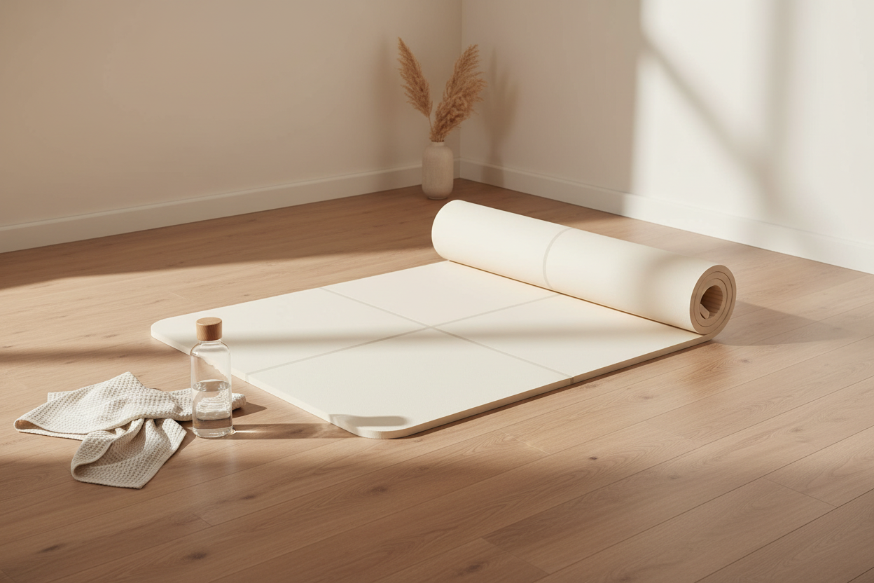 Premium Beige Pilates Mat - Lifestyle