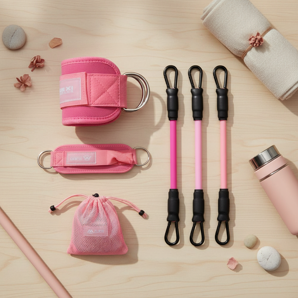 Resistance Bands Ankle Cuffs - Pinterest Flat Lay